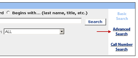 location of advanced search